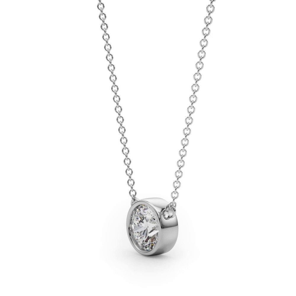 360 degree view of Classic Solitaire Bezel Diamond Necklace (3/4 ct. tw.)